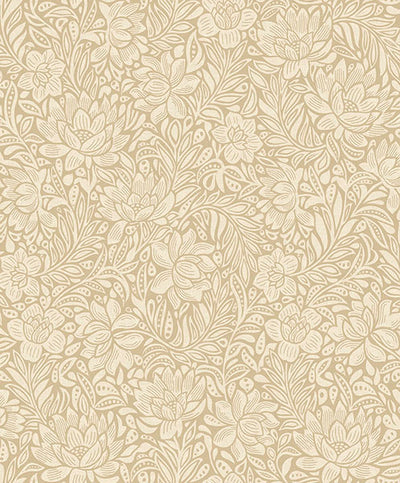 product image for Zahara Wheat Floral Wallpaper from the Posy Collection by Brewster 8