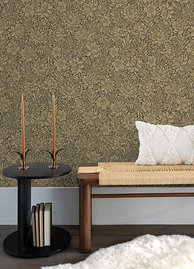 product image for Zahara Chocolate Floral Wallpaper from the Posy Collection by Brewster 73