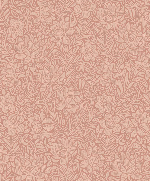 media image for Zahara Coral Floral Wallpaper from the Posy Collection by Brewster 224