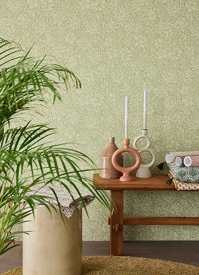 product image for Zahara Olive Floral Wallpaper from the Posy Collection by Brewster 12