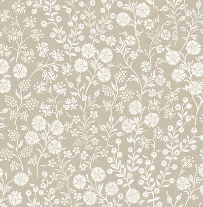 product image of Liana Taupe Trail Wallpaper from the Posy Collection by Brewster 564