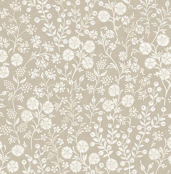 media image for Liana Taupe Trail Wallpaper from the Posy Collection by Brewster 294