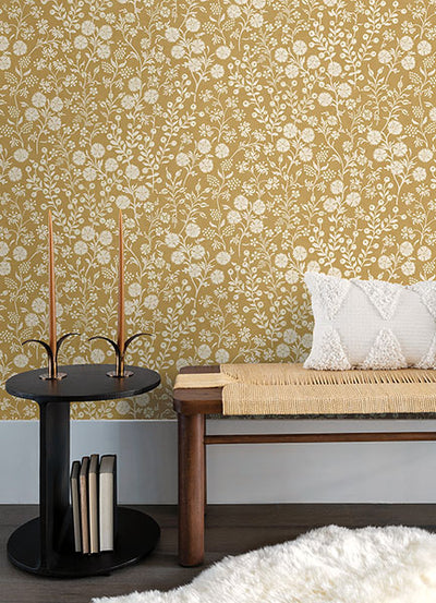 product image for Liana Gold Trail Wallpaper from the Posy Collection by Brewster 23