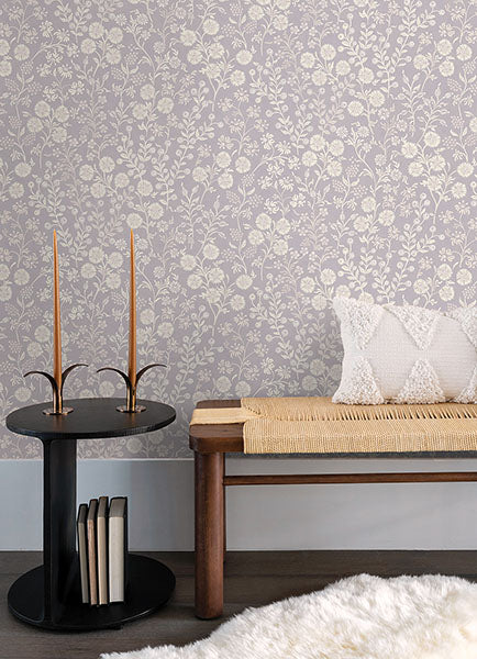 media image for Liana Periwinkle Trail Wallpaper from the Posy Collection by Brewster 24