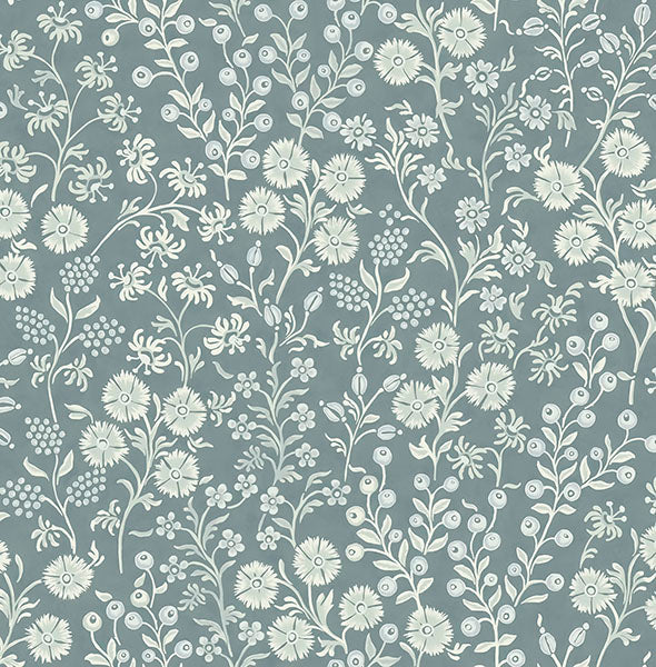 media image for Liana Teal Trail Wallpaper from the Posy Collection by Brewster 216