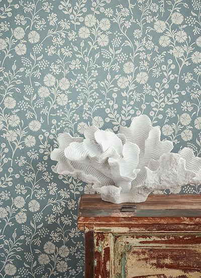 product image for Liana Teal Trail Wallpaper from the Posy Collection by Brewster 25