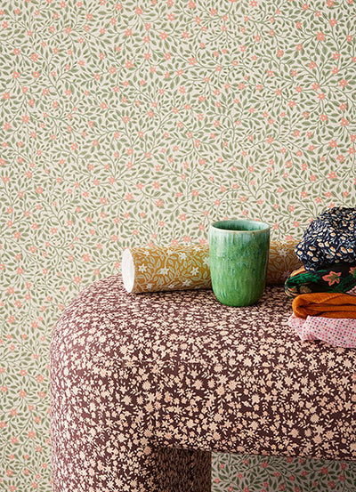 product image for Marguerite Light Green Floral Wallpaper from the Posy Collection by Brewster 17