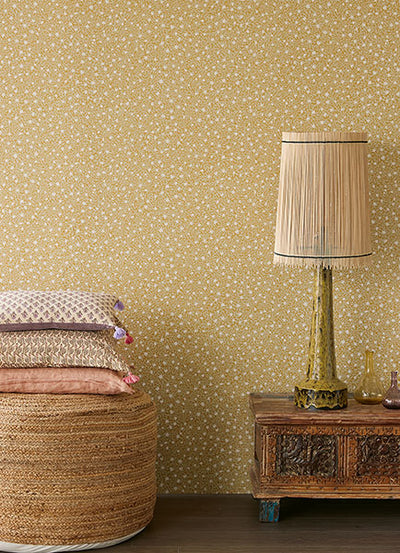 product image for Marguerite Chartreuse Floral Wallpaper from the Posy Collection by Brewster 52