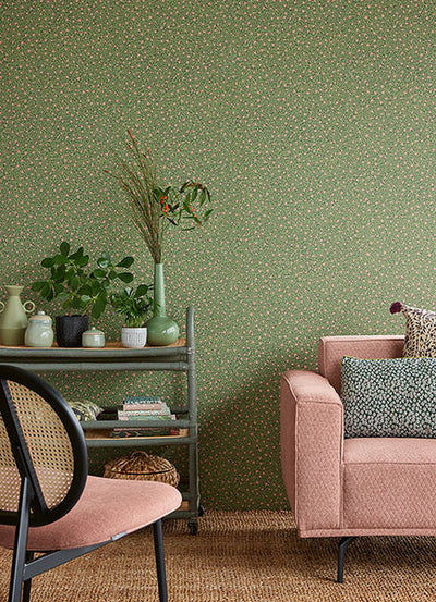 product image for Marguerite Green Floral Wallpaper from the Posy Collection by Brewster 55