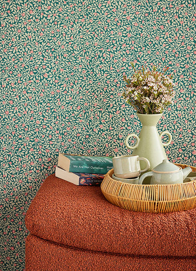 product image for Marguerite Indigo Floral Wallpaper from the Posy Collection by Brewster 25