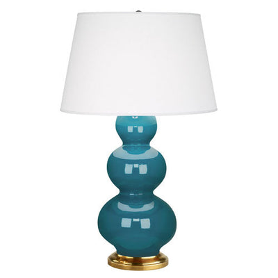 product image for triple gourd peacock glazed ceramic table lamp by robert abbey ra 343x 2 12