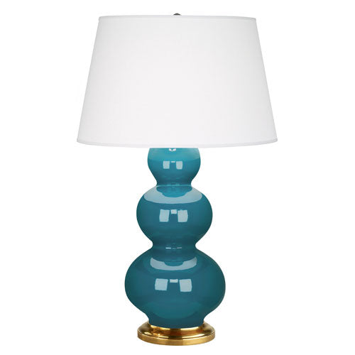 media image for triple gourd peacock glazed ceramic table lamp by robert abbey ra 343x 2 25