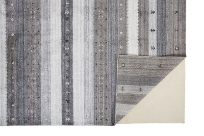 product image for Yurie Hand Knotted Dark and Opal Gray Rug by BD Fine Fold Image 1 50