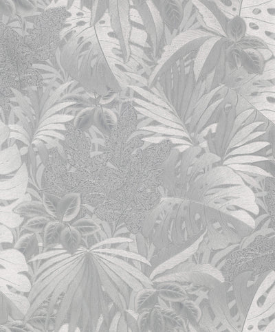 product image for Metallic Jungle Leaves Silver Wallpaper from Eden Collection by Galerie Wallcoverings 56