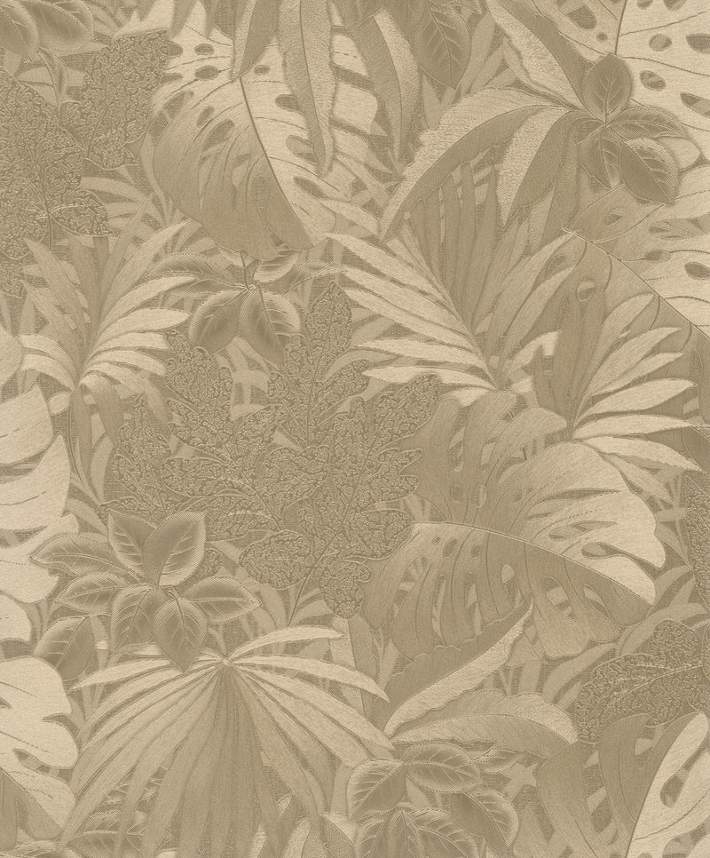 media image for Metallic Jungle Leaves Gold Wallpaper from Eden Collection by Galerie Wallcoverings 242