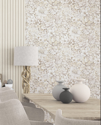 product image of floral texture greige wallpaper from eden collection by galerie wallcoverings 1 539