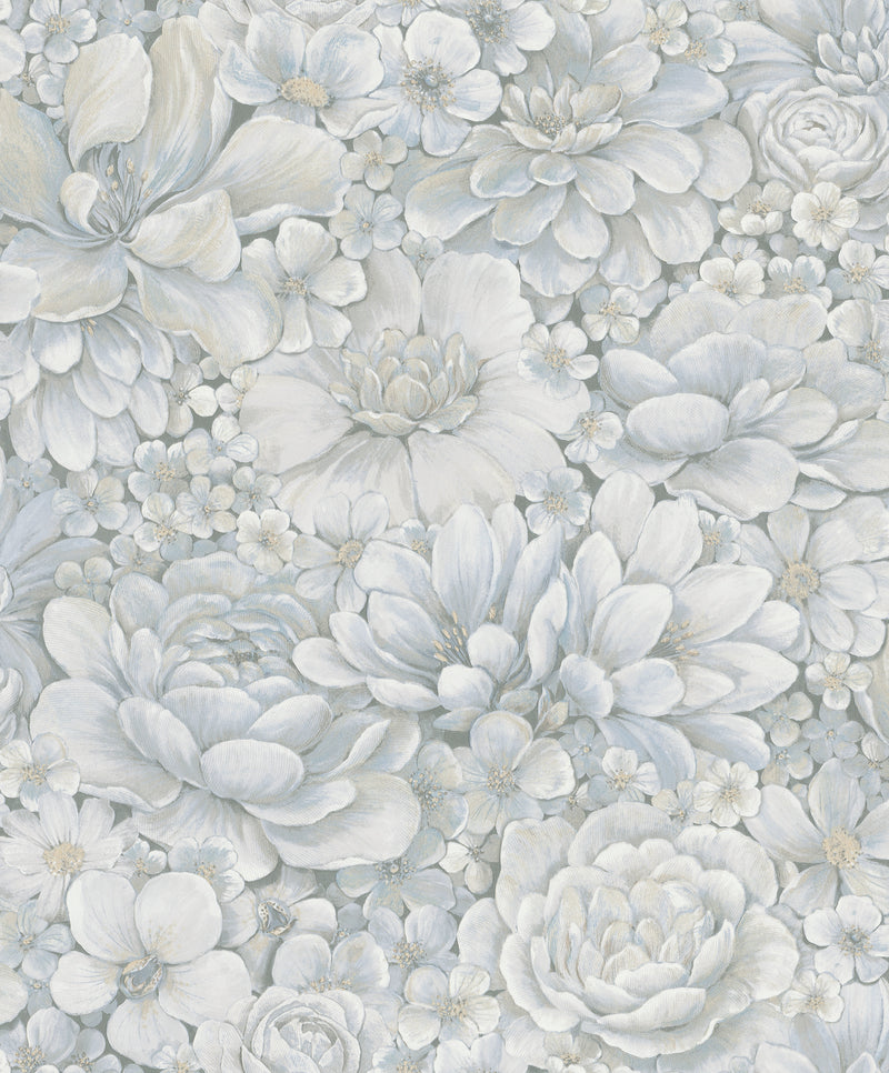 media image for Floral Texture Blue/Grey Wallpaper from Eden Collection by Galerie Wallcoverings 231