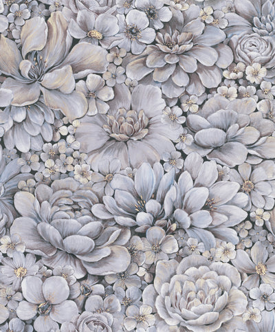 product image for Floral Texture Blue/Grey/White Wallpaper from Eden Collection by Galerie Wallcoverings 37