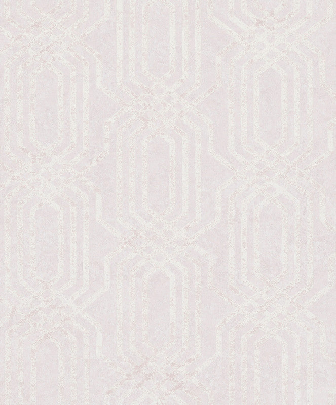 media image for Geo Wallpaper in Pink/White 22