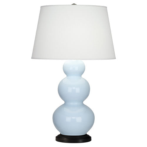 media image for triple gourd baby blue glazed ceramic table lamp by robert abbey ra 361x 2 221