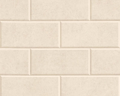 product image of Modern Bricks/Stones Textured Wallpaper in Cream/Beige 510