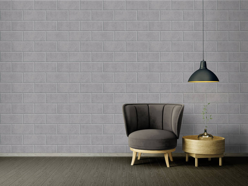 media image for Modern Bricks/Stones Textured Wallpaper in Medium Grey 256
