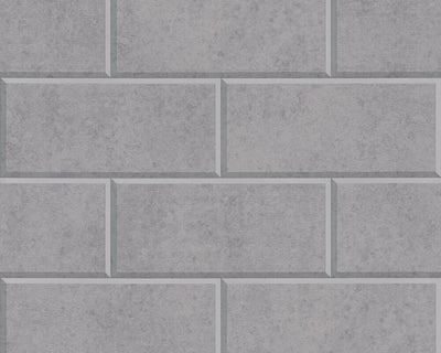 product image of Modern Bricks/Stones Textured Wallpaper in Medium Grey 50