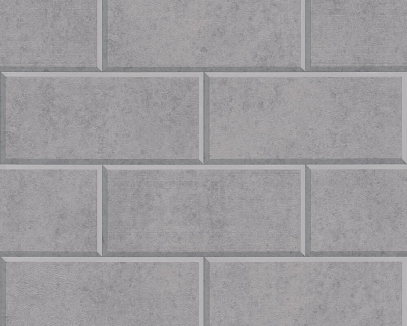 media image for Modern Bricks/Stones Textured Wallpaper in Medium Grey 257
