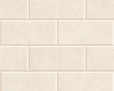 product image of Modern Bricks/Stones Textured Wallpaper in Beige/Cream 516