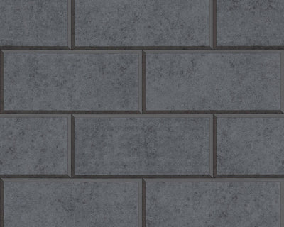 product image of Modern Bricks/Stones Textured Wallpaper in Dark Grey 592
