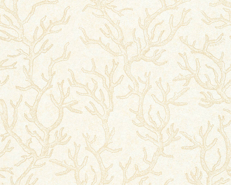 media image for Floral Corals Textured Wallpaper in Cream/Metallic 273