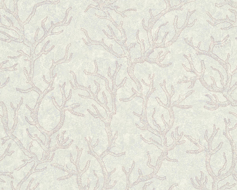 media image for Floral Corals Textured Wallpaper in Grey/Metallic 20