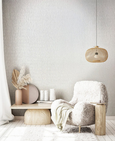 product image for Ruche Silk Wallpaper in White 53