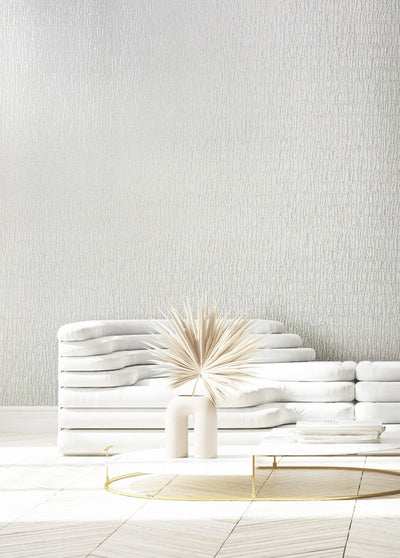 product image for Ruche Silk Wallpaper in White 44