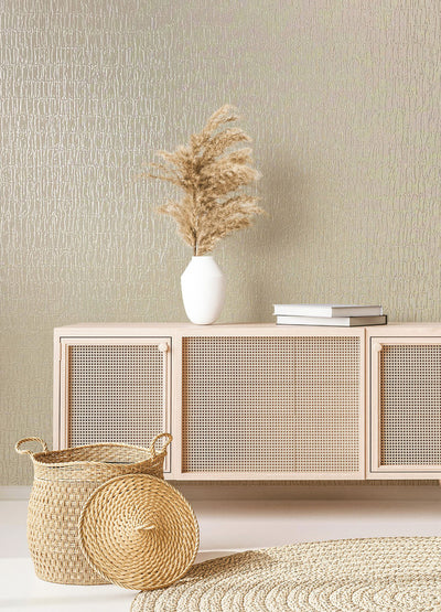 product image for Ruche Silk Wallpaper in Soft Beige 69