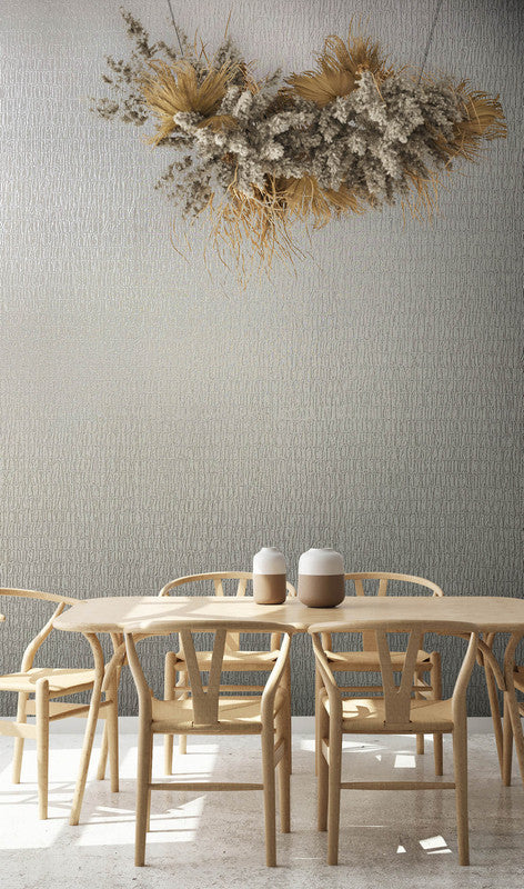 media image for Ruche Silk Wallpaper in Cream/Grey 234