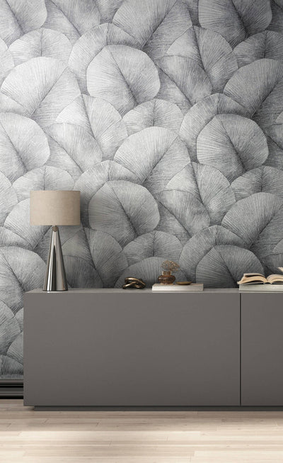 product image for Palm Leaf Wallpaper in Grey 55