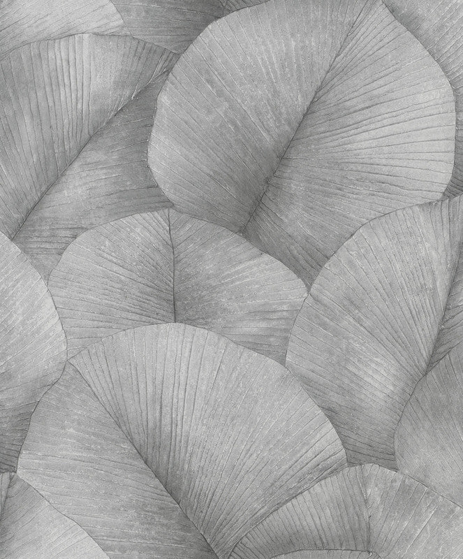 media image for Palm Leaf Wallpaper in Grey 231