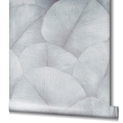 product image for Palm Leaf Wallpaper in Grey/Blue 54