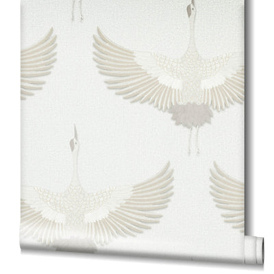 product image for Stork Wallpaper in White/Beige 55