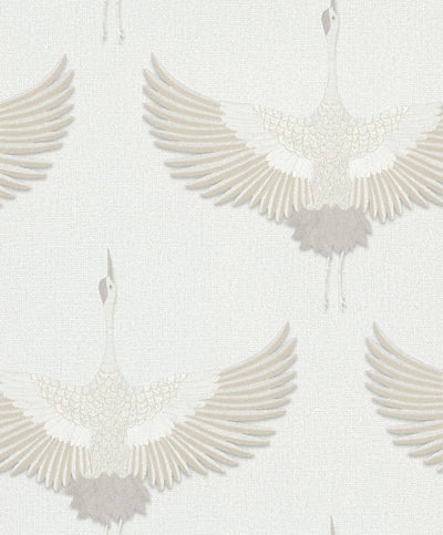 product image for Stork Wallpaper in White/Beige 56