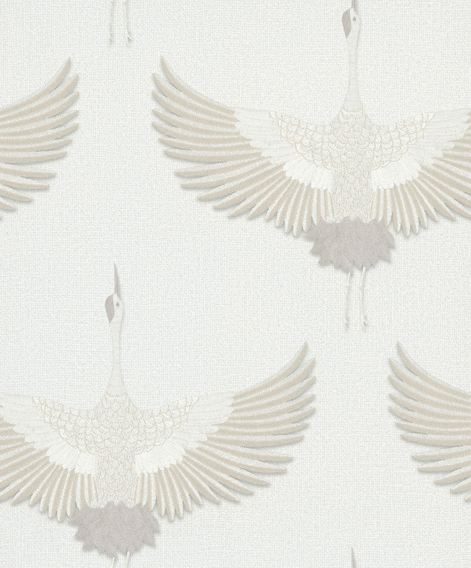 media image for Stork Wallpaper in White/Beige 249
