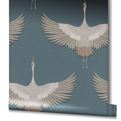 product image for Stork Wallpaper in Green/Beige 82