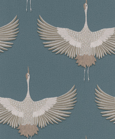 product image of Stork Wallpaper in Green/Beige 523