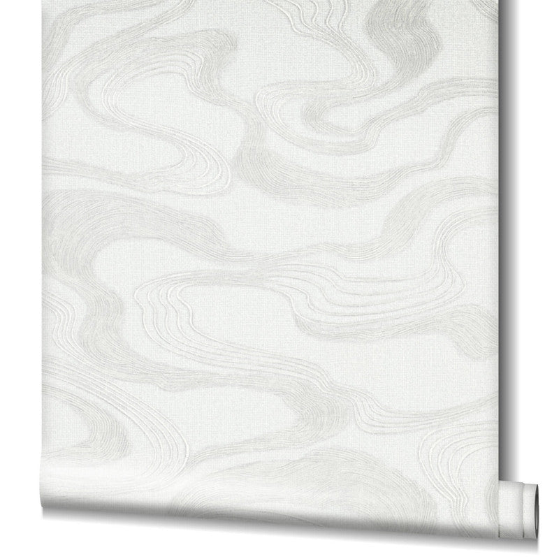 media image for Flow Wallpaper in White/Grey 214