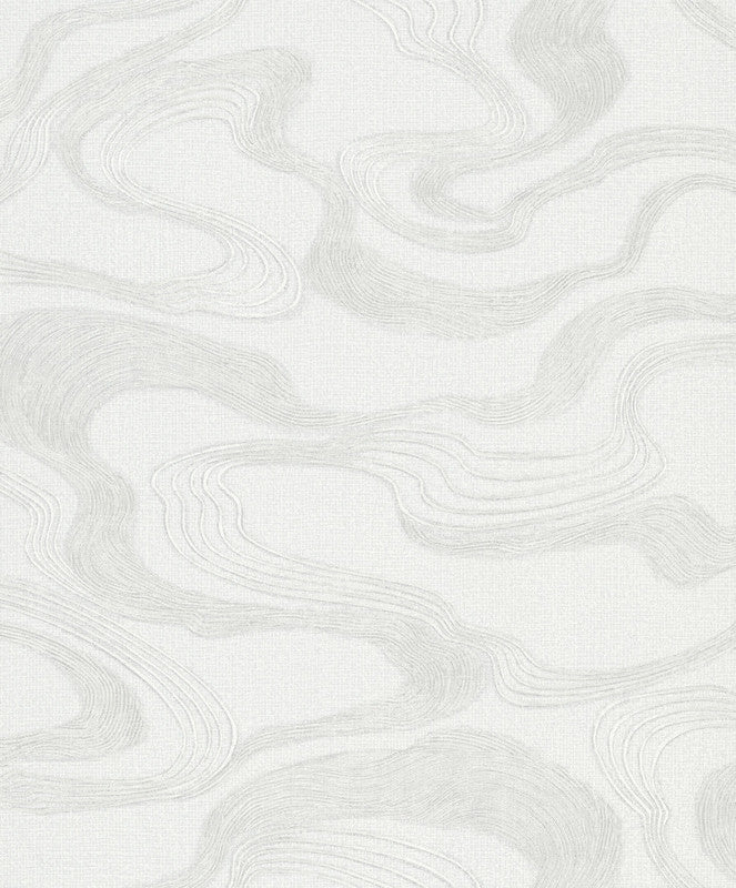 media image for Flow Wallpaper in White/Grey 287