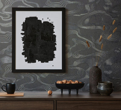 product image for Flow Wallpaper in Black/Grey 84