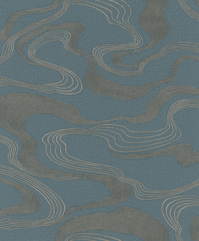 product image of Flow Wallpaper in Green/Rose Gold 50