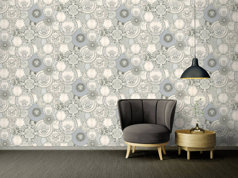 media image for Les Etoiles De La Mer Textured Wallpaper in Grey/Silver 258