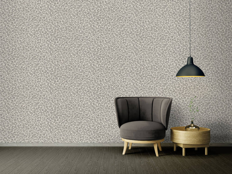 media image for Leopard Print Textured Wallpaper in Grey/Metallic 230